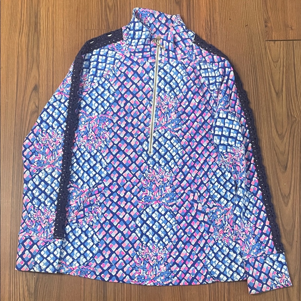 Lilly Pulitzer Blue and Pink Patterned Jacket